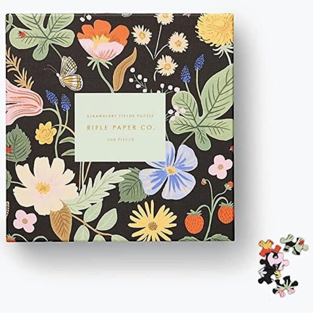RIFLE PAPER CO. Strawberry Fields Illustrated Jigsaw Puzzle - 500 Pieces